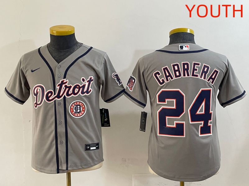 Youth 2025 Detroit Tigers #24 Cabrera Grey Game Nike MLB Jersey style 8